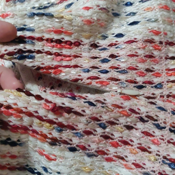 St John Ribbon Plaid Fringe hem pencil skirt - Picture 6 of 8